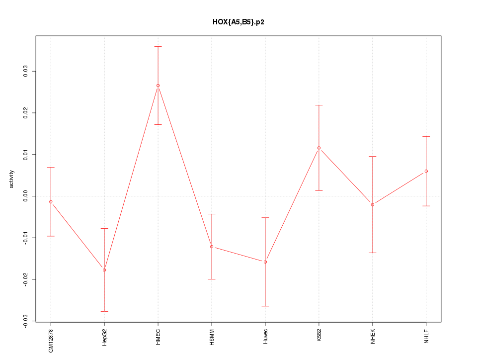 activity profile for motif HOX{A5,B5}.p2